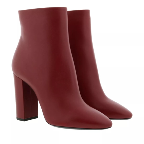Saint Laurent Boots Leather Opyum Red Ankle Boot