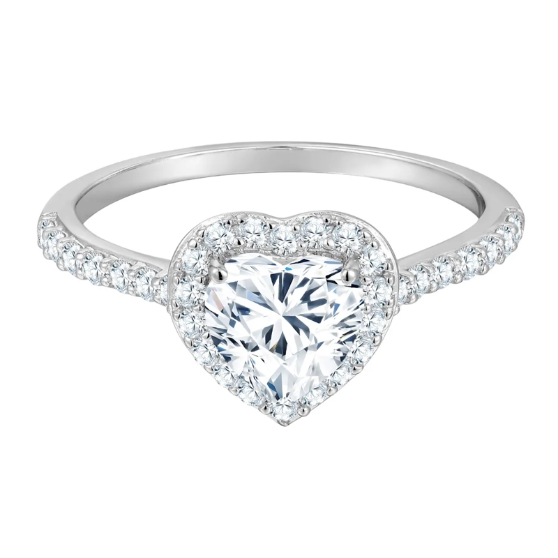 Trilani Ring Sterling Silber Ring Zirkonia Herz silber