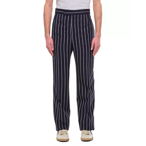 Thom Browne Wool Bold Stripe Trousers Blue 