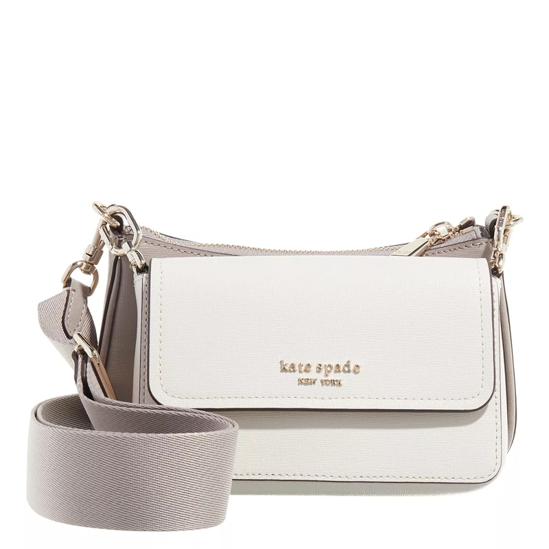 Kate Spade New York Crossbody Bag Double Up Colorblocked Saffiano Leather Double Up  warm taupe multi