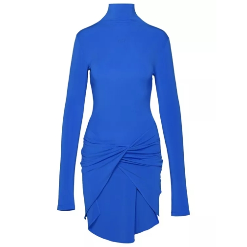 Off-White Twist' Blue Viscose Dress Blue 