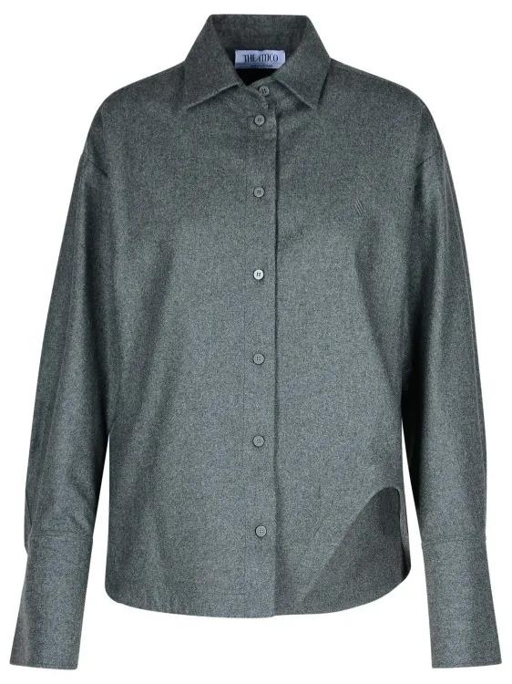 The Attico - Eliza%27 Grey Wool Blend Shirt - Größe 40 - grau