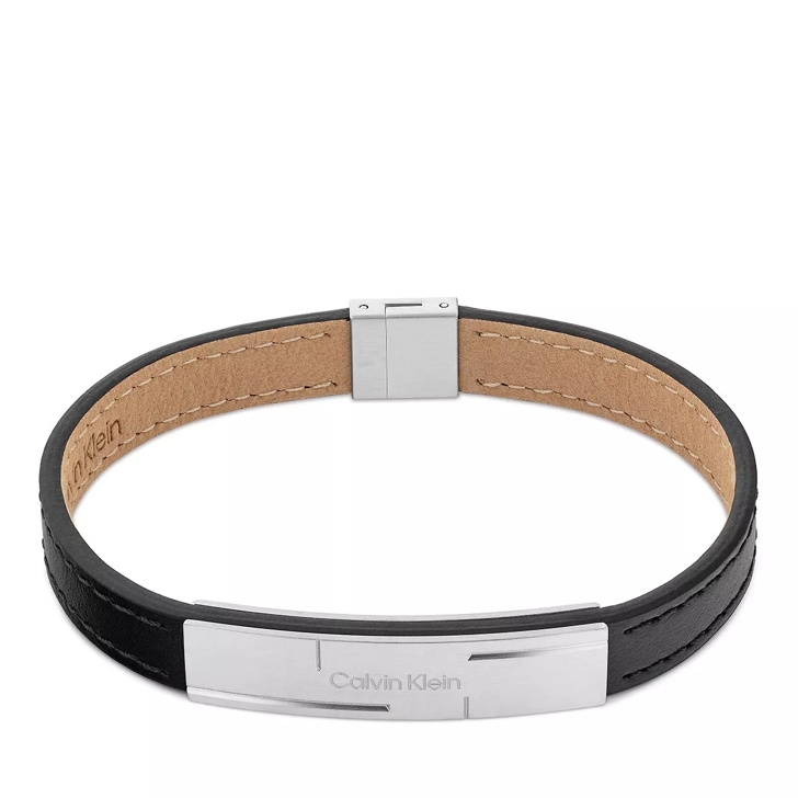 Calvin Klein Grid Leather Bracelet Black Bracelet