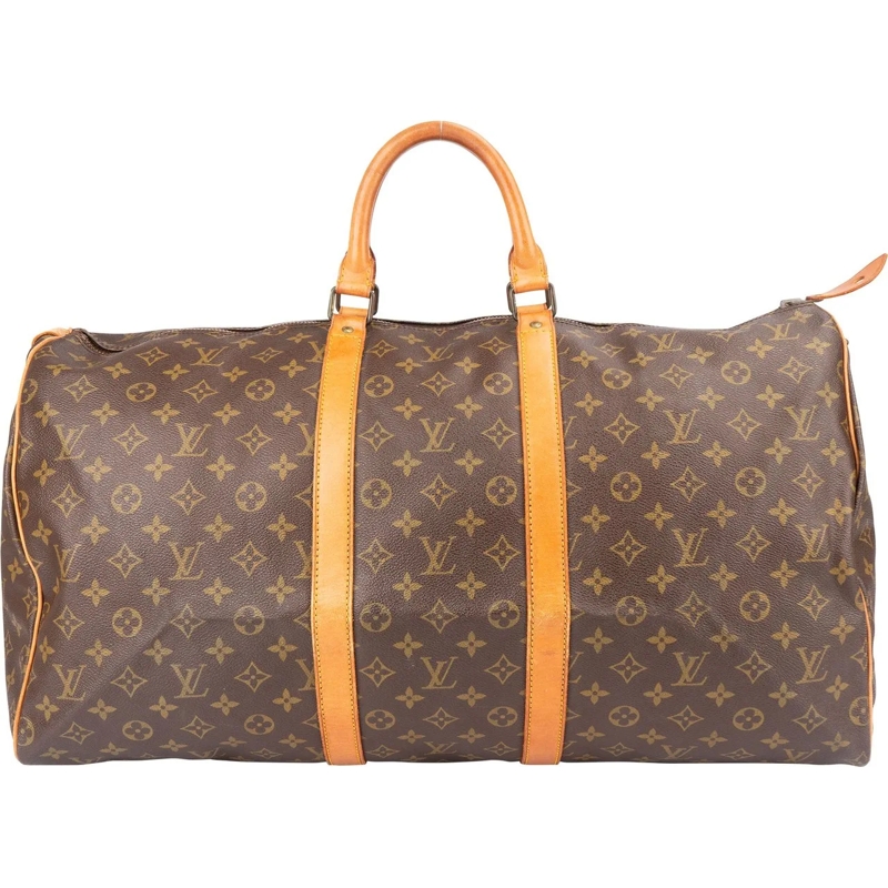 Louis Vuitton Schultertasche Louis Vuitton Canvas Monogram Keepall 55 braun
