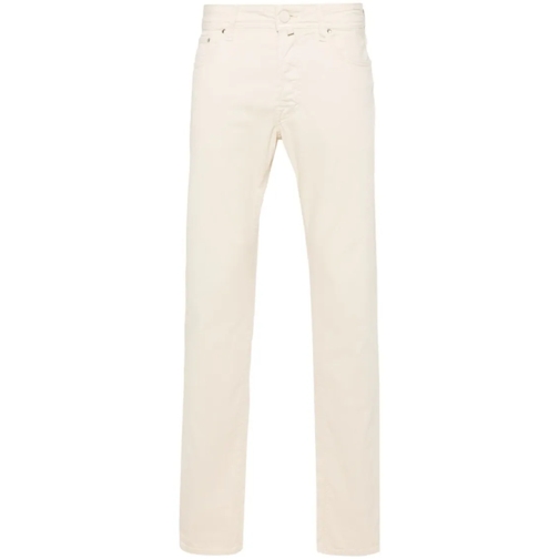 Jacob Cohen Jeans Light Beige Cotton Blend Mid-Rise Bard Jeans Neutrals