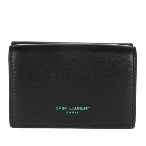 Saint Laurent Wallet Leather Black Tri-Fold Portemonnee