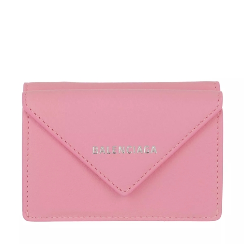 Balenciaga Mini Paper Wallet Calfskin Pink Flap Wallet