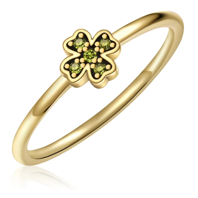 Glanzstücke München Ring Sterling Silber Ring Zirkonia Kleeblatt gold(Image 2)