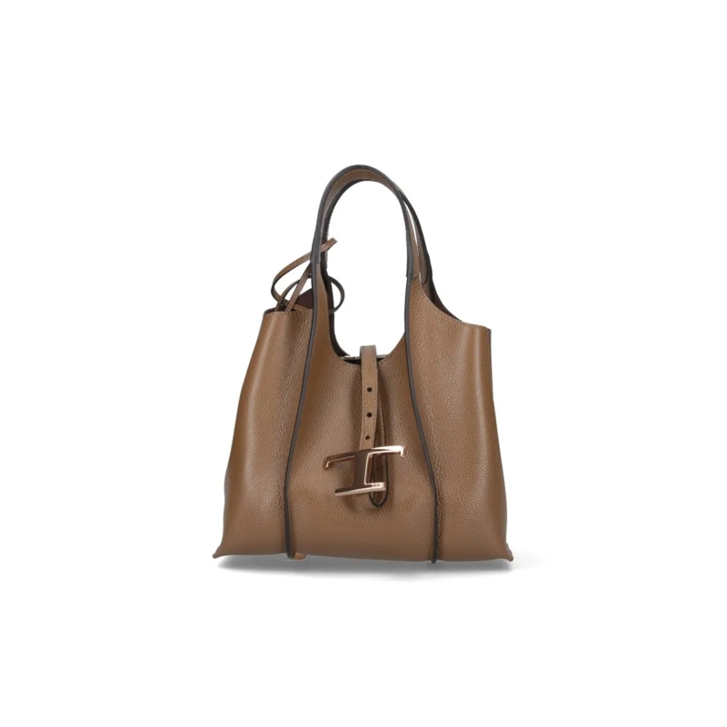Tod's Sac à bandoulière Small Brown Pebbled Leather Shoulder Bag Brown