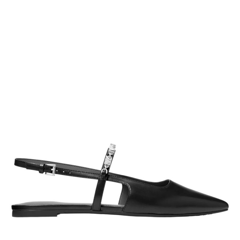 MICHAEL Michael Kors Flache Schuhe Dina Flex Sling Flat Schwarz