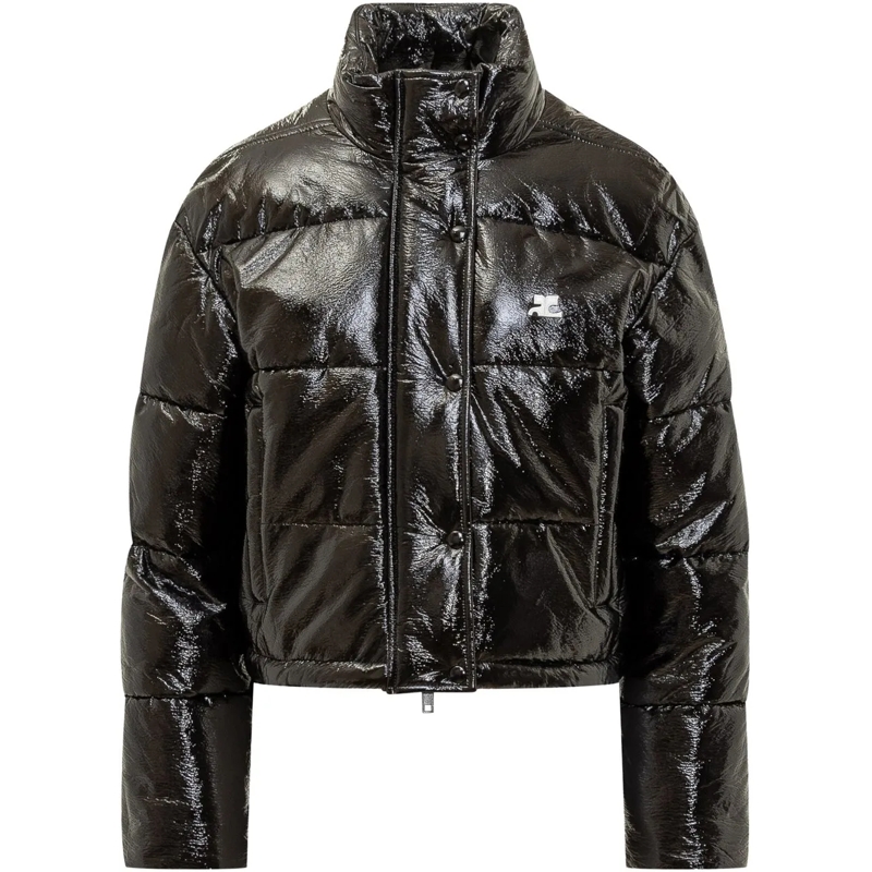 Courrèges Doudoune Piumino con Logo schwarz