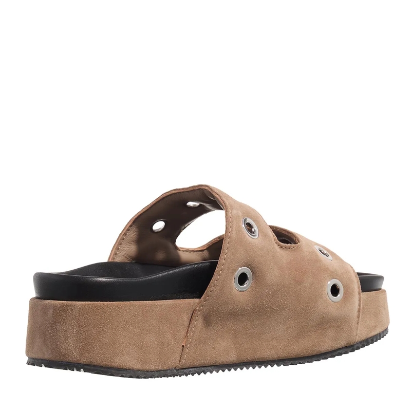 INUIKII Slides Suede Studs Taupe(Image 4)