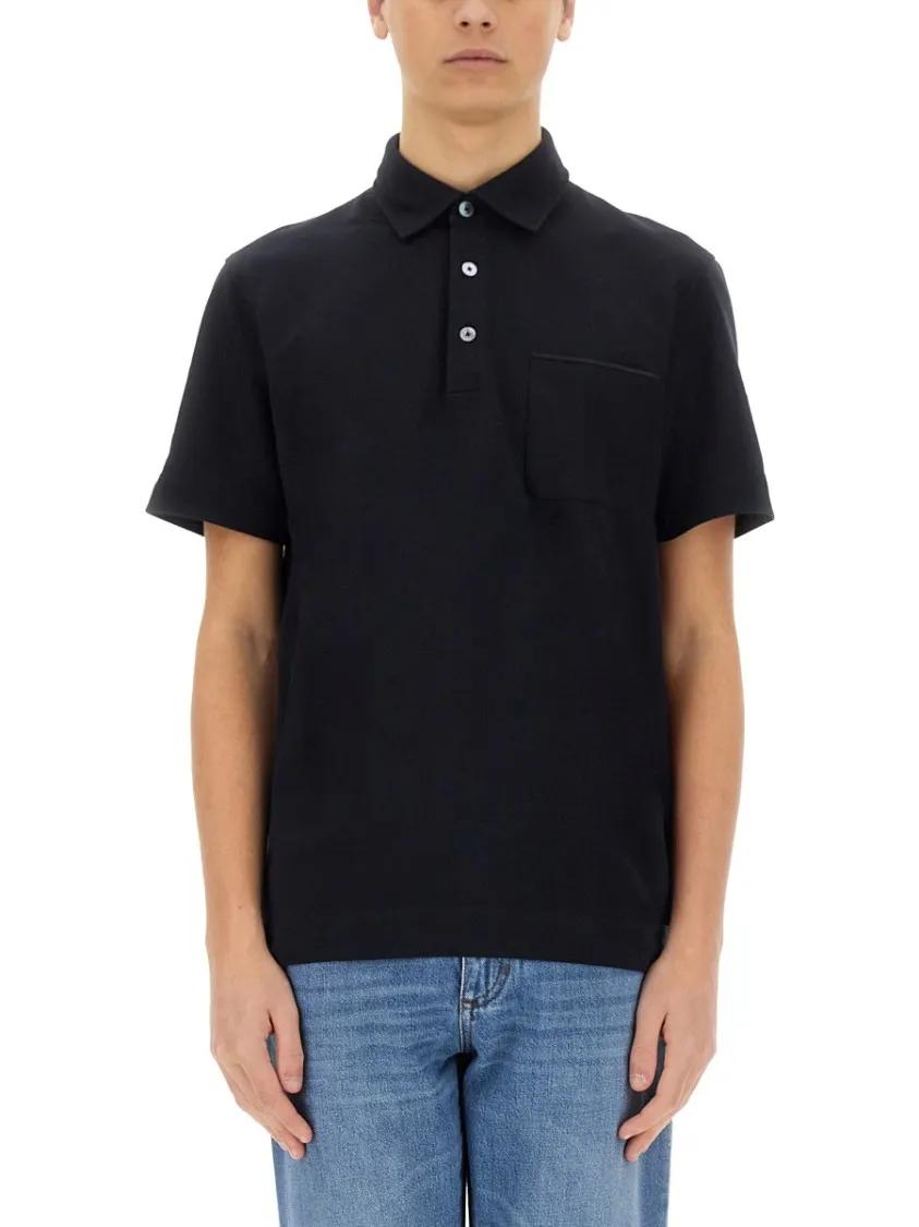 Thumbnail - Zegna - Black Piquet Polo - Größe 50 - blau