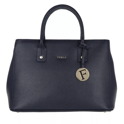 Furla Linda Small Leather Tote Navy Tote