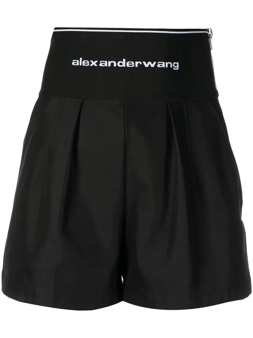 Alexander Wang - Logo Waistband Safari Shorts - Größe 6 - schwarz