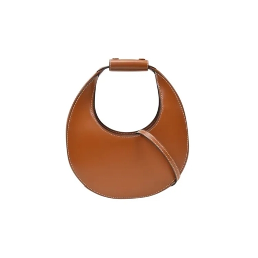 Staud Mini Moon Handbag - Tan - Leather Brown Schoudertas