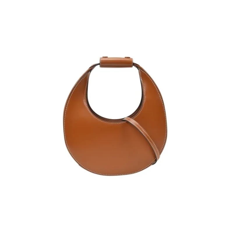 Staud Schoudertas Mini Moon Handbag - Tan - Leather Brown