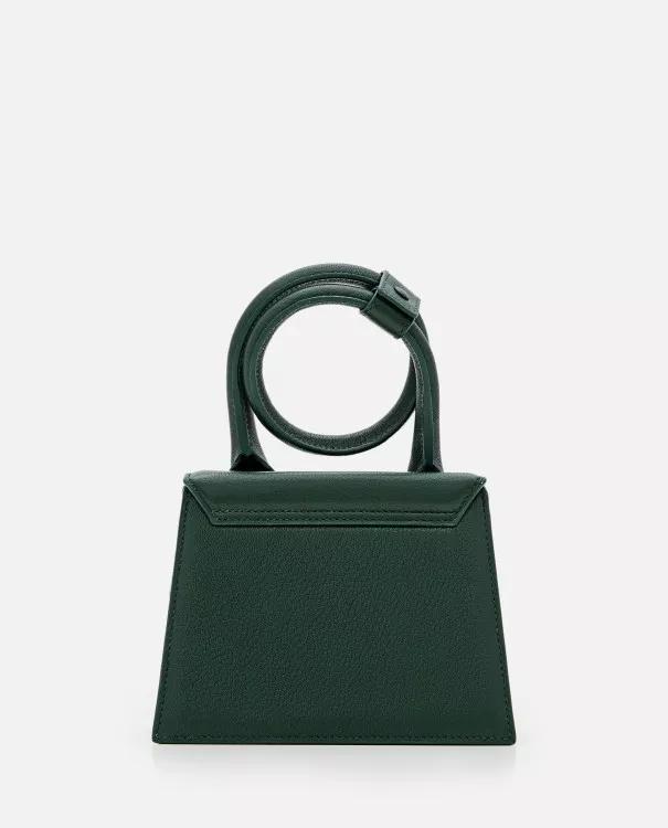 Jacquemus Shoppers Le Chiquito Noeud Leather Shoulder Bag in groen