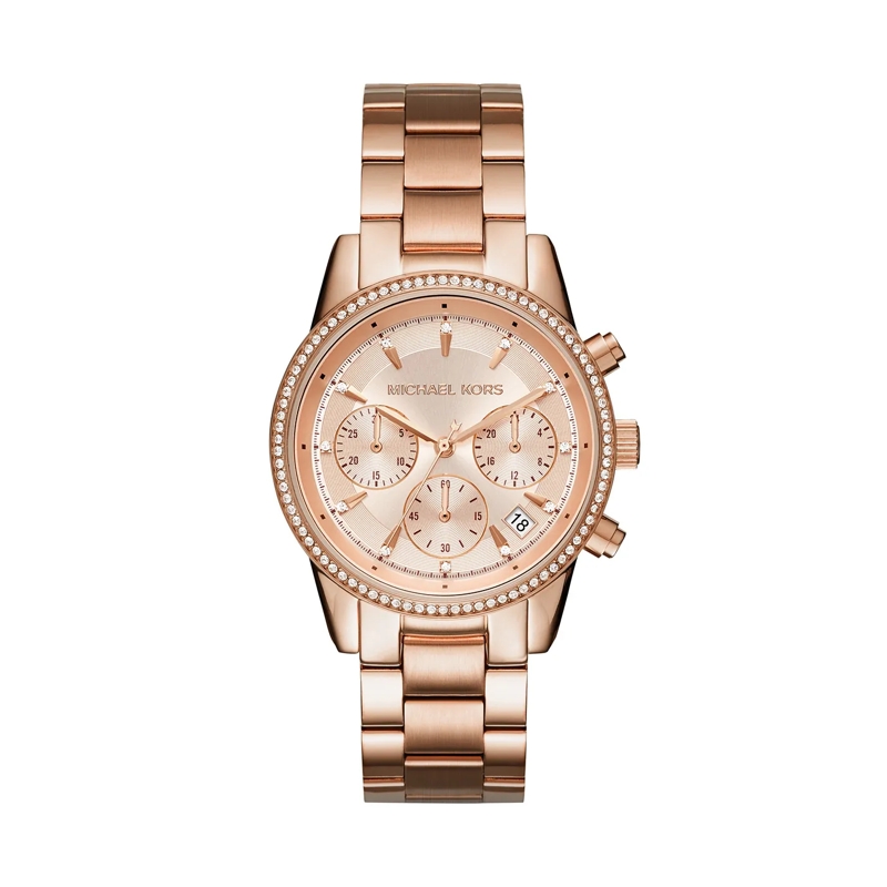 Michael Kors Chronograph MK6357 Ritz Watch Rosegold/Gold-Tone