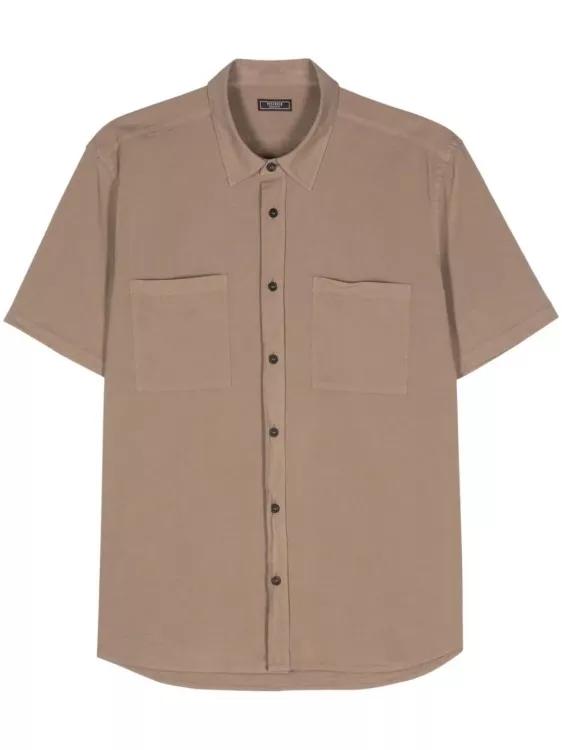 Peserico - Cotton-Blend Shortsleeved Shirt - Größe 54 - brown