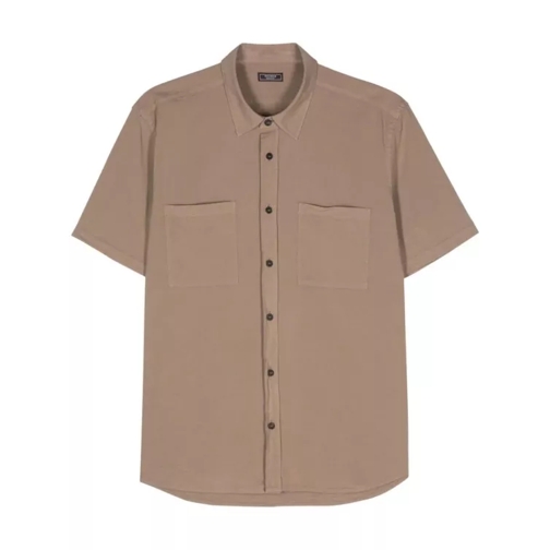 Peserico Cotton-Blend Shortsleeved Shirt Brown 