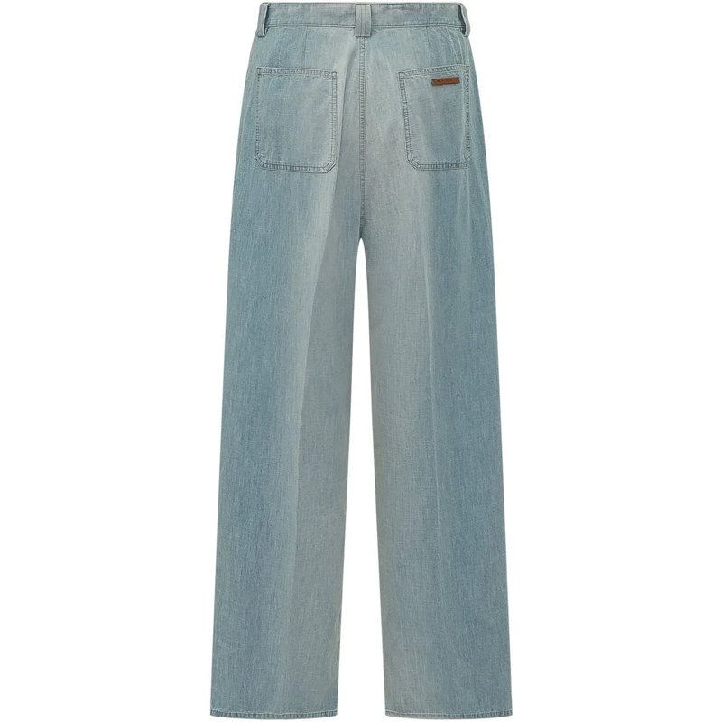 Marni Boyfriend-Jeans Pantaloni Dritti con Cintura Annodata hellblau(Image 2)