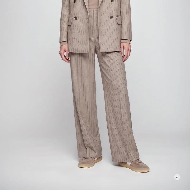 Marc Aurel Anzugshose Hose- angeschnittener Bund- Nahttaschen- Bügel beige(Image 3)