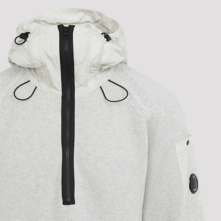 CP Company White Hooded Sweater White Pullover