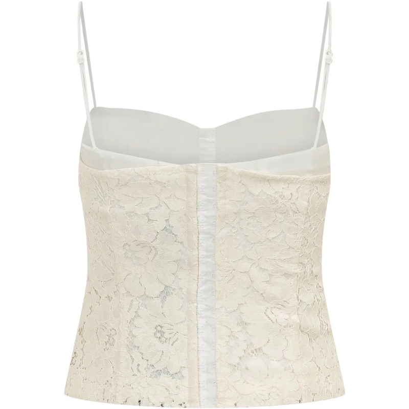Pinko Top Bustino in Pizzo con Spalline weiß(Image 2)