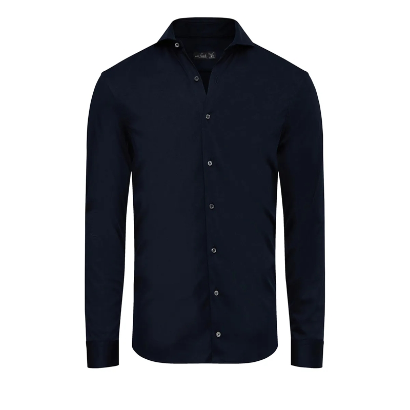 VAN LAACK Hemd Hemd Slim Fit Uni dunkel-blau