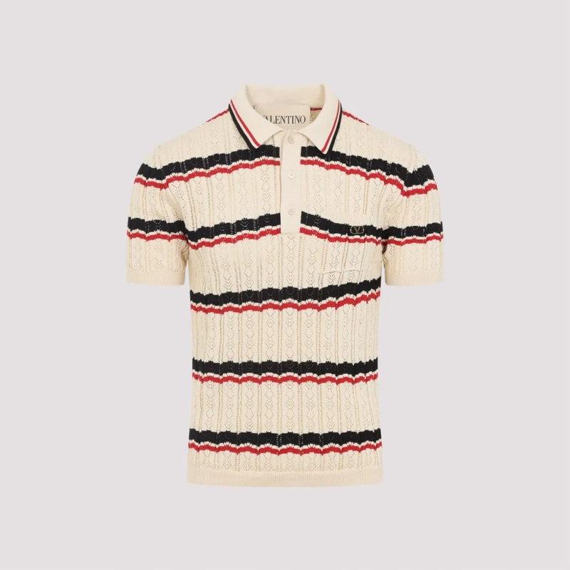 Valentino Garavani Polohemd Ivory Cotton Polo Neutrals