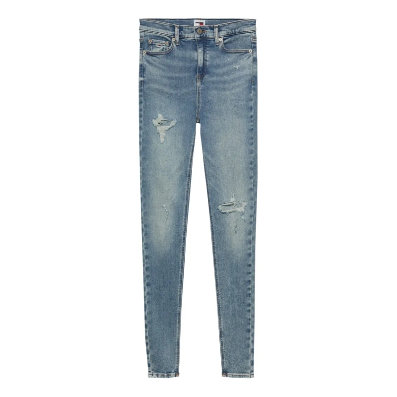 Tommy Jeans Jeans Mid-Rise Skinny Jeans With Distressed Details Blue