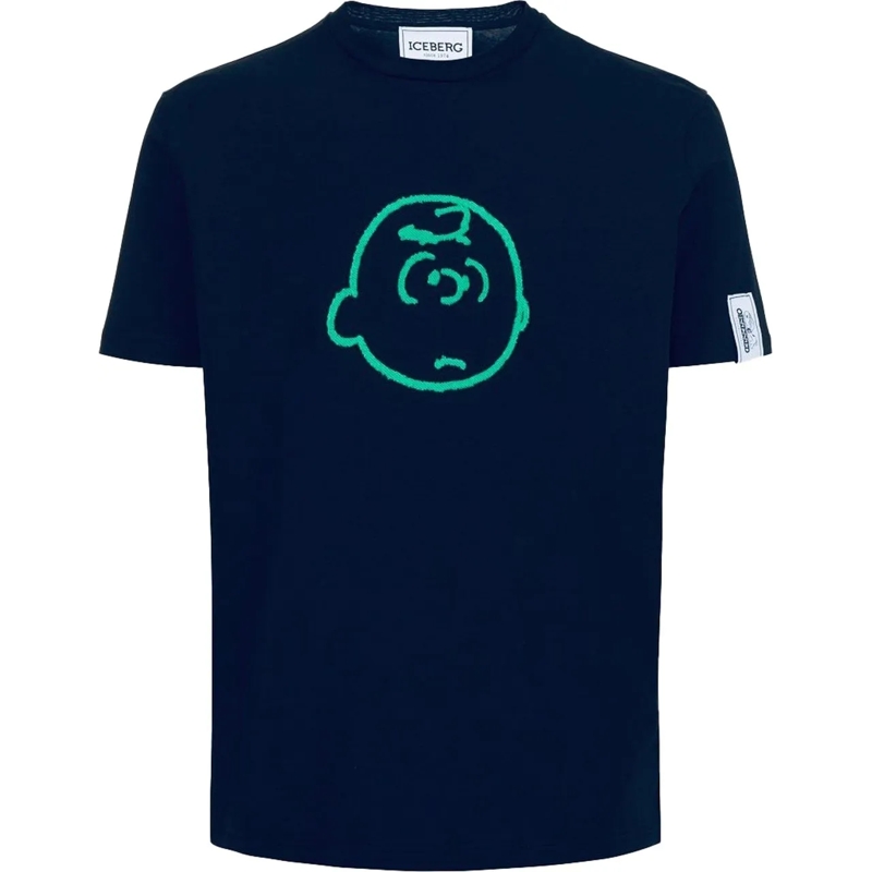 Iceberg T-shirt Tee Charlie Brown Navy Blue blau