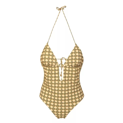 Tory Burch Swimsuit With All-Over Monogram By Tory Burch. Ide Neutrals 