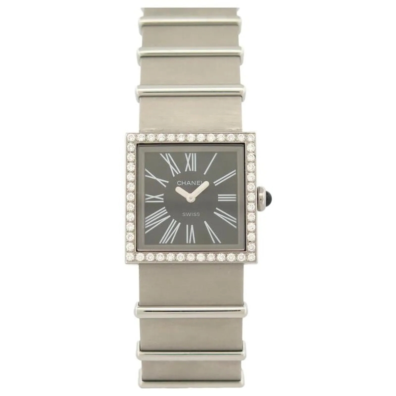 Chanel Automatisch Horloge VINTAGE CHANEL MADEMOISELLE QUARZUHR AUS STAHL UND silber