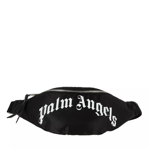 Palm Angels Curved Logo Fannypack Black Silver Sac de ceinture