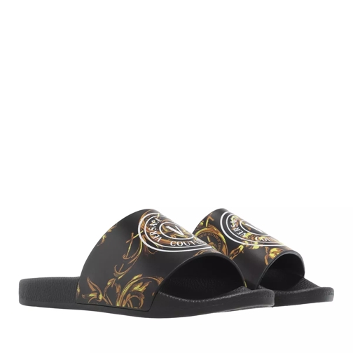 Versace Jeans Couture Pool Slides Black Gold Slipper
