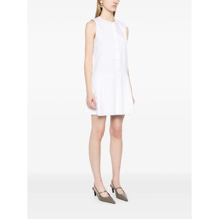 オールインワン・サロペット Theory Flared White Linen Blend Mini Dress Theory Flared White Linen Blend Mini Dress White | Minikleid