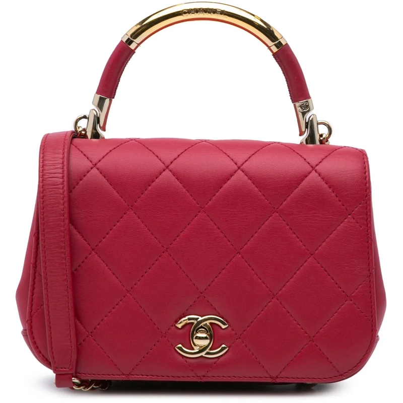 Chanel Fourre-tout Mini Quilted Lambskin Carry Chic Flap rose