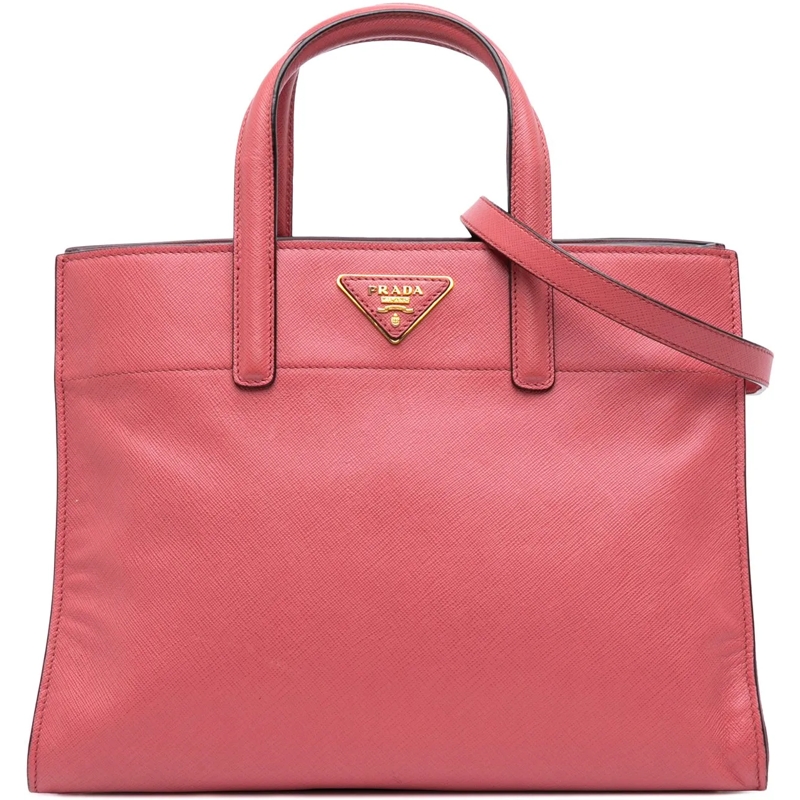 Prada Sac à bandoulière Saffiano Soft Triple Pocket Tote rose