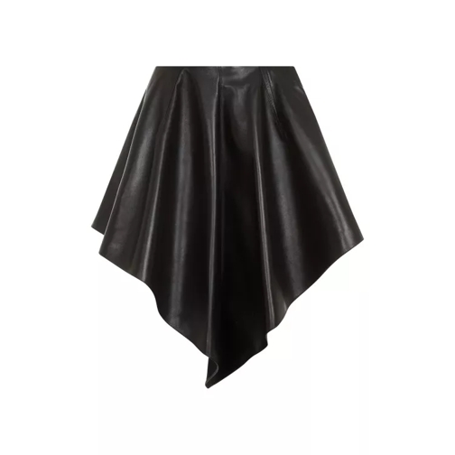 Alaia Triangle Leather Skirt Black 