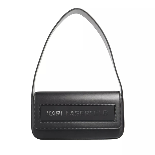 Karl Lagerfeld Icon K Md Flap Shb Leather Black Shoulder Bag