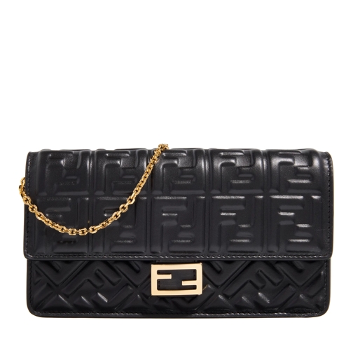 Fendi Wallet On Chain Baguette Nero / Oro Soft Baguette Bag