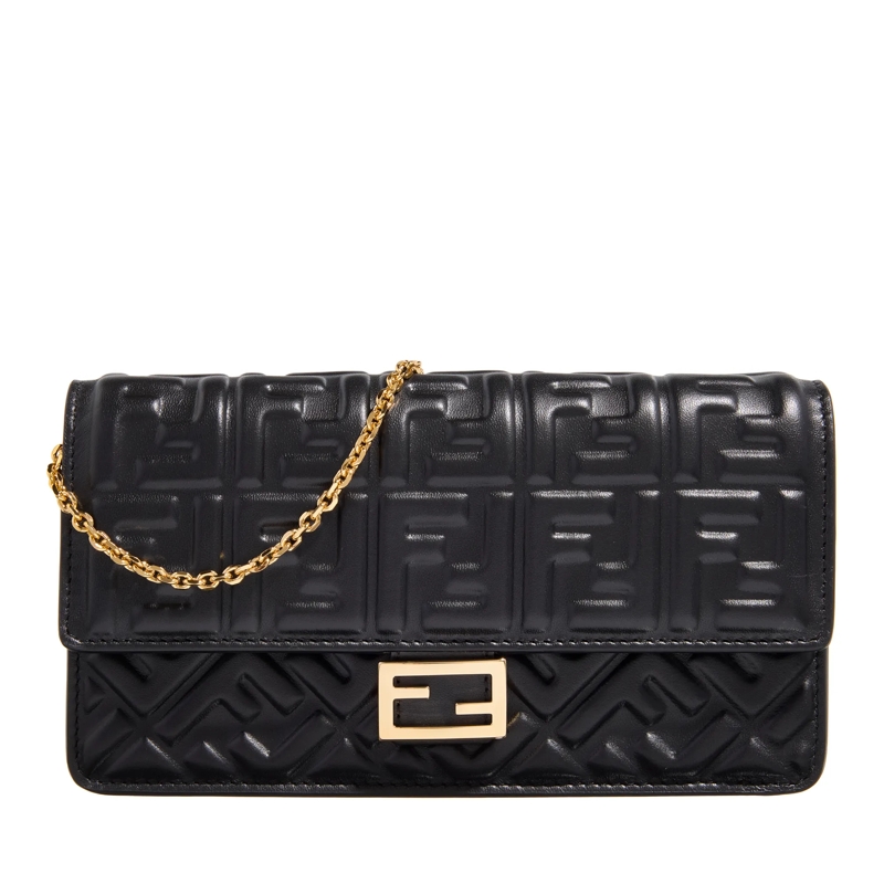 Fendi Baguette Bag Wallet On Chain Baguette Nero / Oro Soft