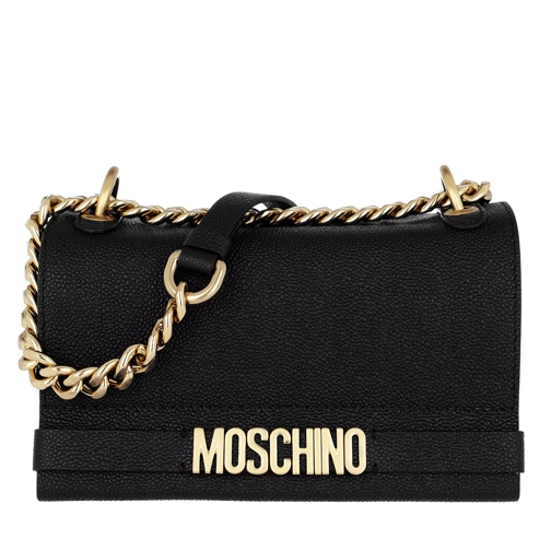 Moschino Logo Chain Crossbody Bag. Black Borsetta a tracolla