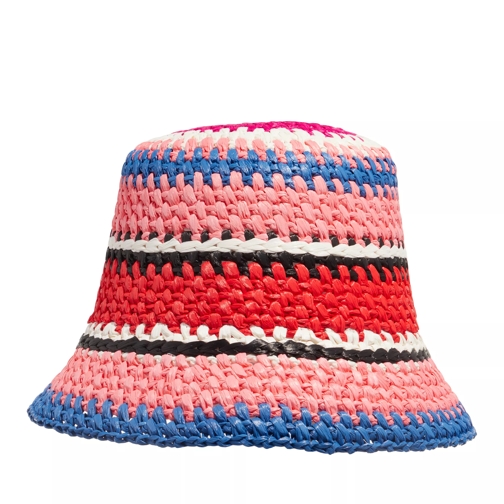 Kate Spade New York Sunny Stripe Crochet Cloche Pink Multi Bucket Hat