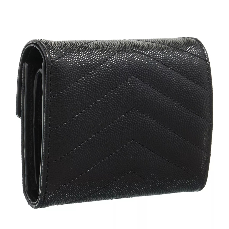 Saint Laurent Tri-Fold-Portemonnaie Cassandre Matel Multi Folded Wallet Black(Image 3)
