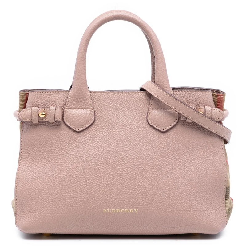 Burberry Schultertasche Small Calfskin and House Check Banner Satchel rose