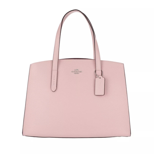 Coach Charlie Polished Pebbled Leather Carryall Peony Tote