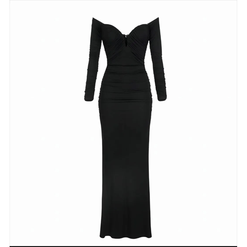 Elisabetta Franchi Avondjurk Red Carpet Dress In Crêpe Jersey With Drapes White